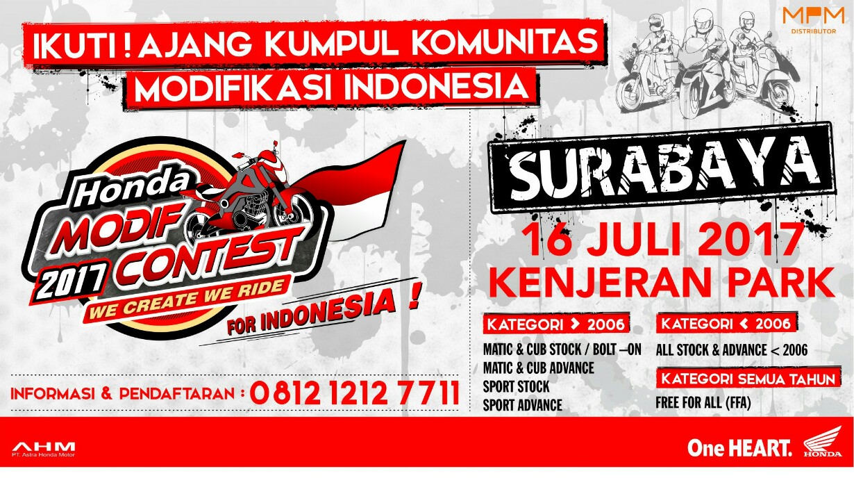 Honda Modif Contest 2017 Sambangi Surabaya 16 Juli 2017
